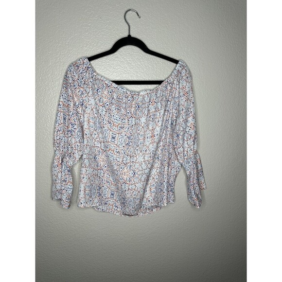 Cupcakes and Cashmere Blouse Womens Small Boho Peasant Top Print - Picture 5 of 5